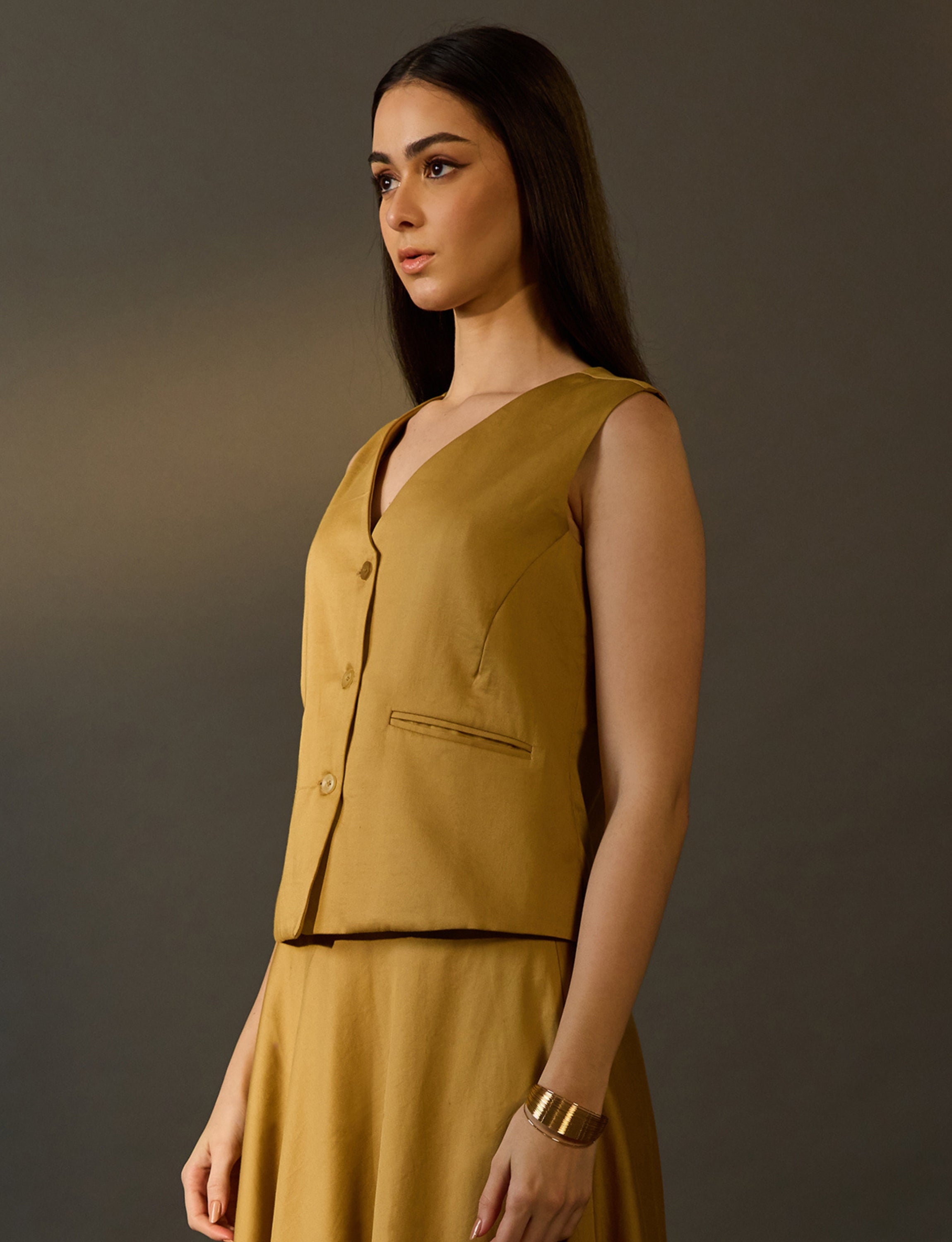 Tan Brown Vest